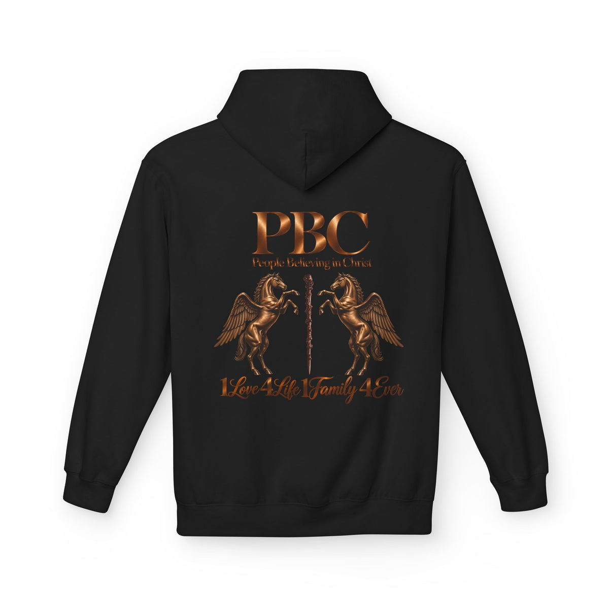 PBC 'People Believing in Christ' Hoodie | 1Love 4Life 1Family 4Ever Christian Pullover | Bronze Edition