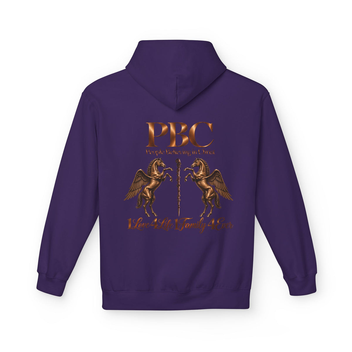 PBC 'People Believing in Christ' Hoodie | 1Love 4Life 1Family 4Ever Christian Pullover | Bronze Edition