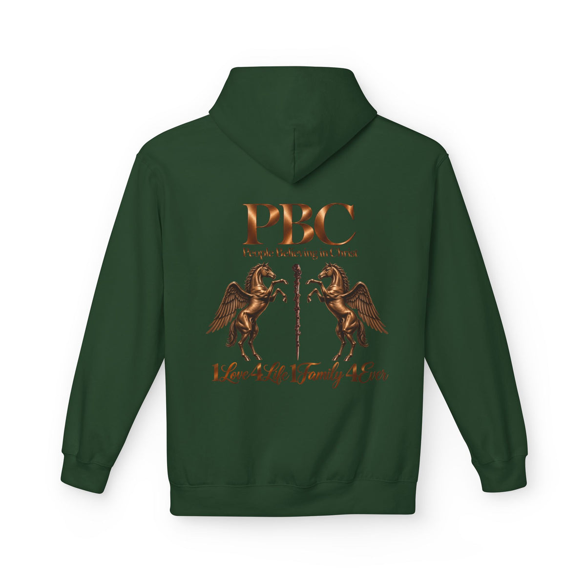 PBC 'People Believing in Christ' Hoodie | 1Love 4Life 1Family 4Ever Christian Pullover | Bronze Edition