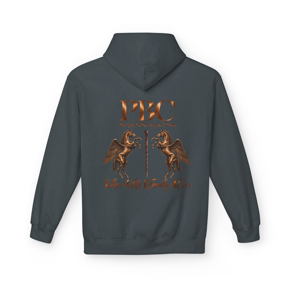 PBC 'People Believing in Christ' Hoodie | 1Love 4Life 1Family 4Ever Christian Pullover | Bronze Edition