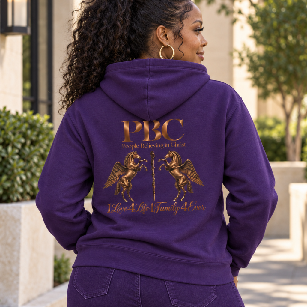 PBC 'People Believing in Christ' Hoodie | 1Love 4Life 1Family 4Ever Christian Pullover | Bronze Edition